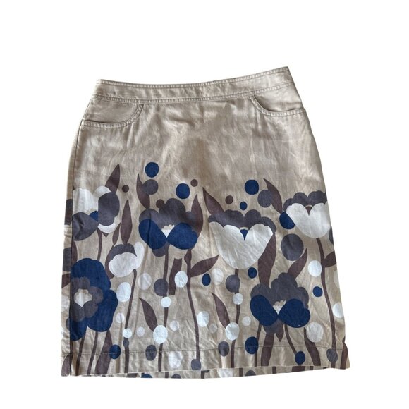 Boden Dresses & Skirts - Boden Pencil Skirt Women's Size 8L Floral Print Cotton Knee Length